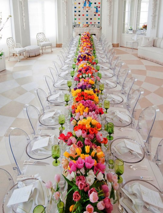 Весенний декор свадебных столов