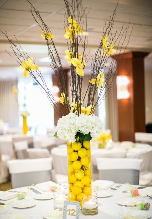 Лимоны в свадебном декоре