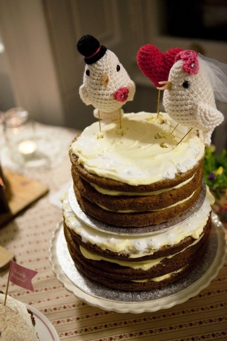 Вязаные фигурки на свадебный торт